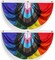 2 Pieces Progress Pride Pleated Fan Flag Rainbow Bunting 1.5x3 Ft Gay Decorations Party Supplies LGBTQ Proud Wall Decor Hanging Backdrop for Outdoor Garden Fence Support Indoor Balcony